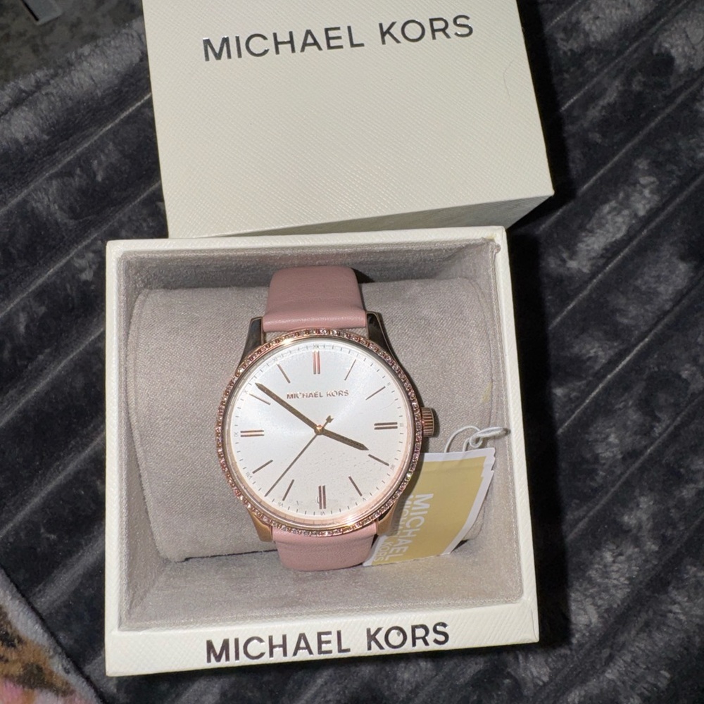 Michael Kors Rose Gold Case Watch with Pink Strap